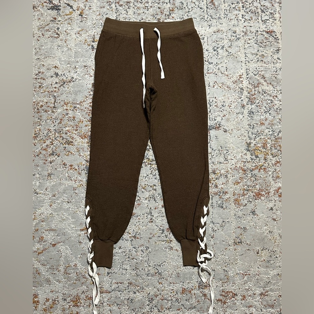 Anthropologie n:Philanthropy Size XS Maryl Joggers Lace Up Leg Cotton Terry - Picture 3 of 13